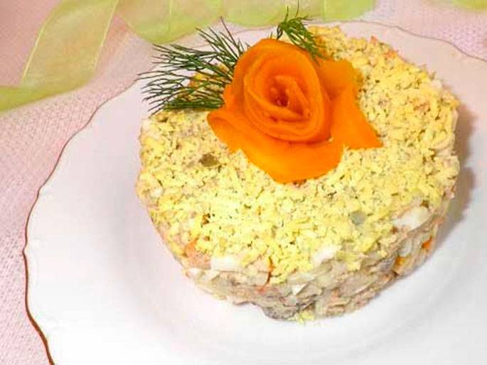 Салат мимоза с рыбными консервами - классические пошаговые рецепты