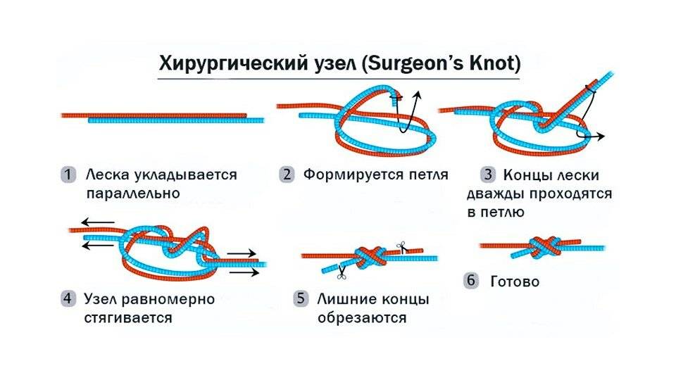 Хирургический узел — как завязать для фидера