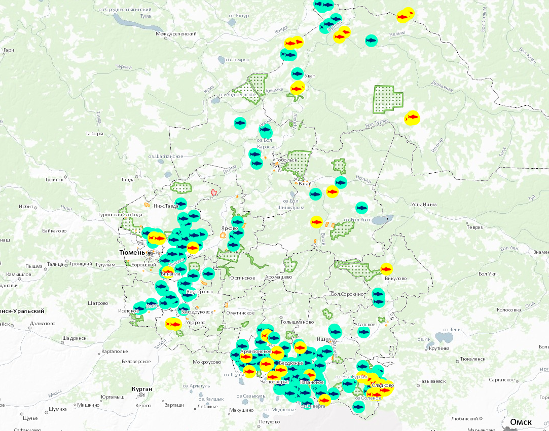 Карта водоемов для рыбалки в московской области