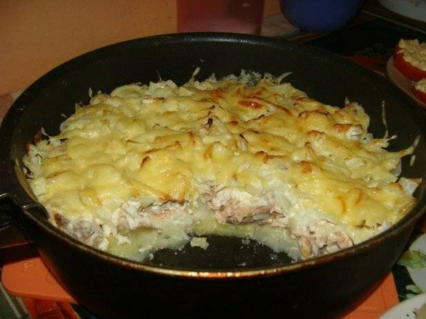 Рыба с картошкой в духовке