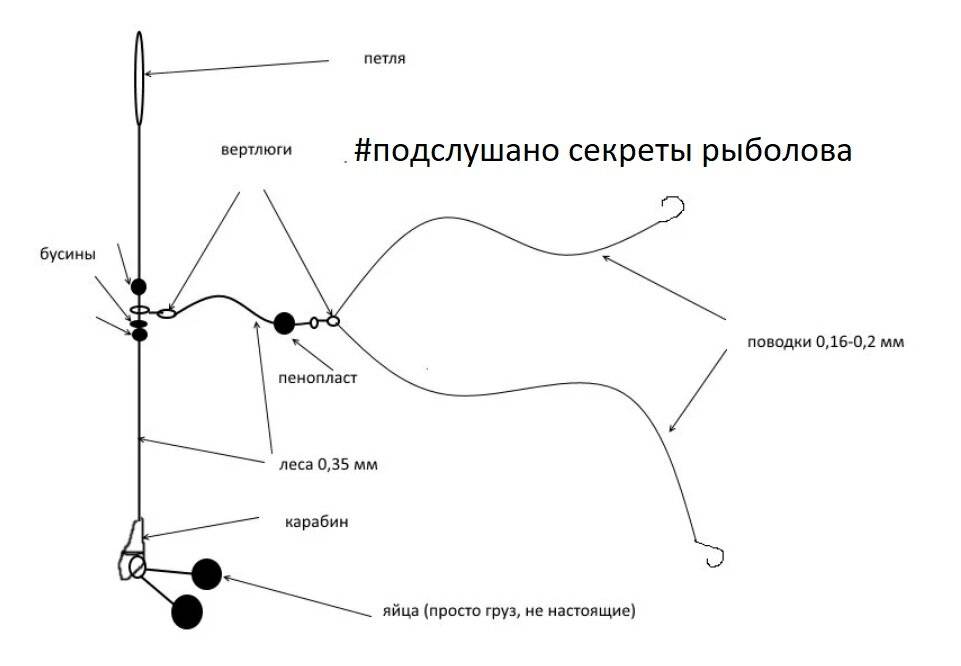 Рыболовная снасть яйца на леща: элементы оснастки и монтаж