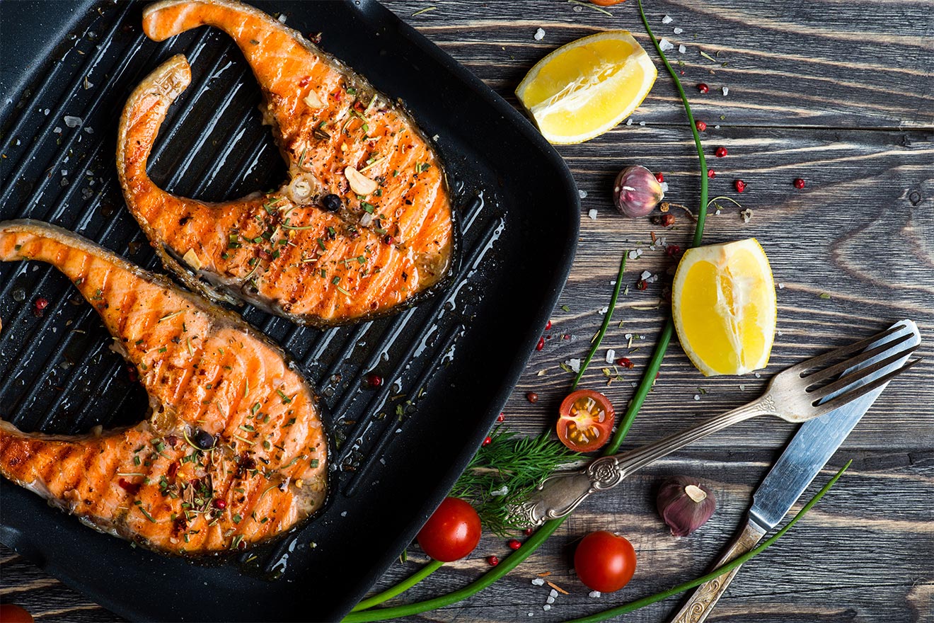 Форель на сковороде гриль вкусно и сочно