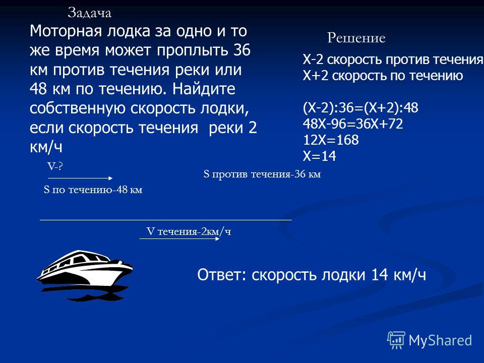 Как найти скорость в стоячей воде