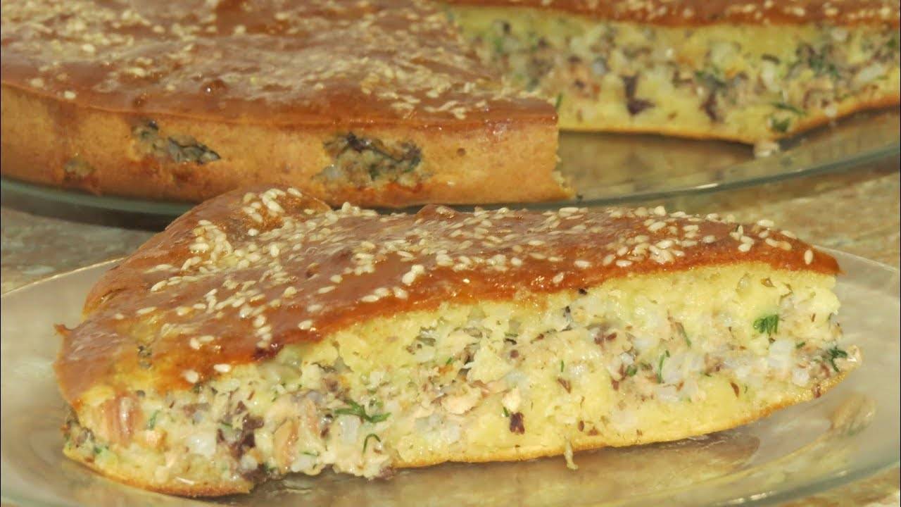 Заливной пирог с рыбными консервами — 8 рецептов