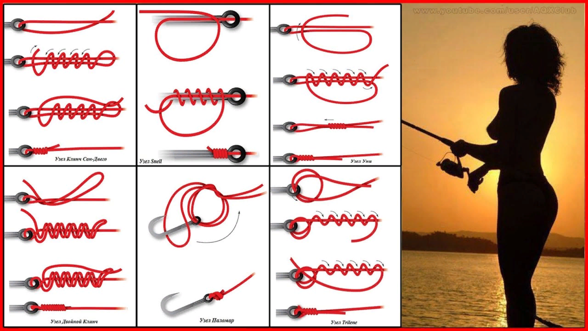 Рыболовные узлы для крючков